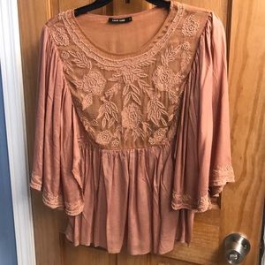 Blush pink blouse with adorable beading
